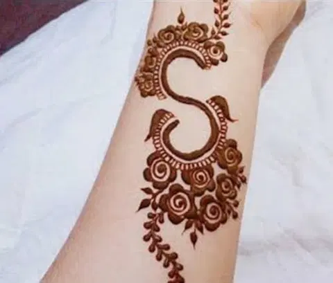 arabic simple name arm mehndi design