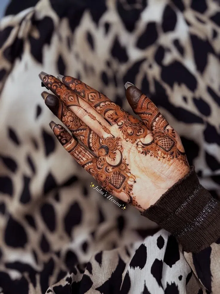 Aesthetic Bridal Back Hand Mehndi Design (16)