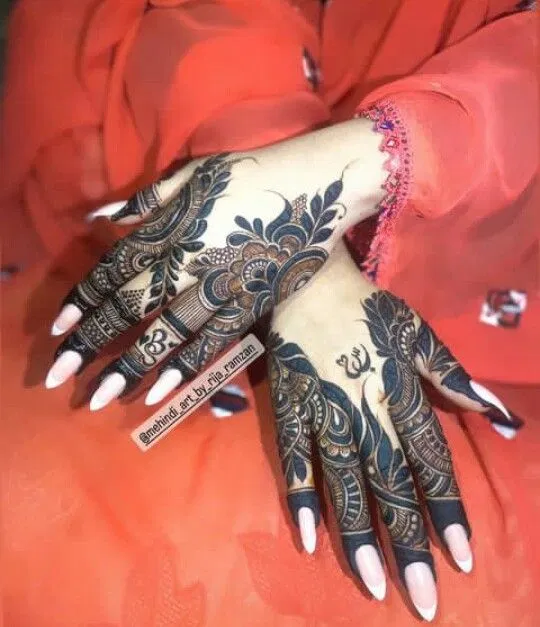 Aesthetic Royal Back Hand Mehndi Design (20)