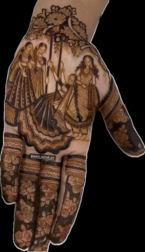 royal stylish figure front hand mehndi design