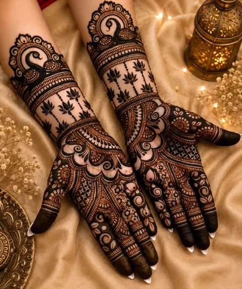 bridal indian figure full hand mehndi design