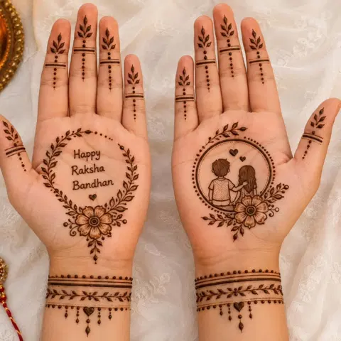 simple circle finger mehndi design
