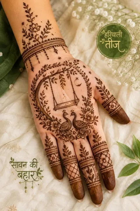 bridal simple circle front hand mehndi design