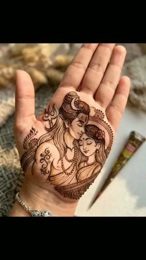 bridal simple circle finger mehndi design