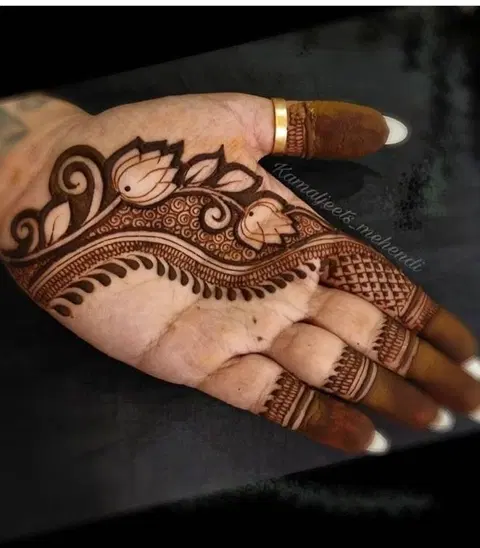 arabic simple flower back hand mehndi design