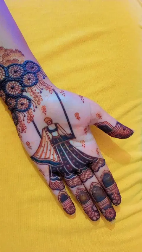 simple stylish figure front hand mehndi design