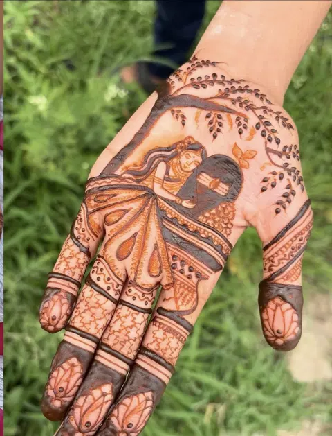 stylish flower mehndi design