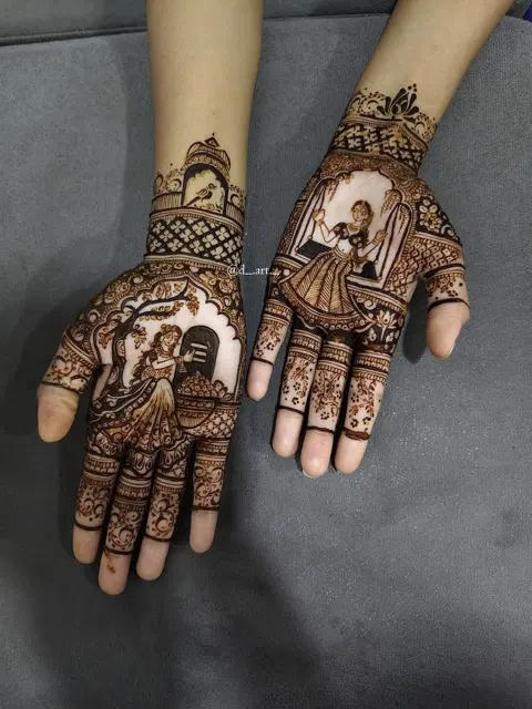stylish figure front hand mehndi design