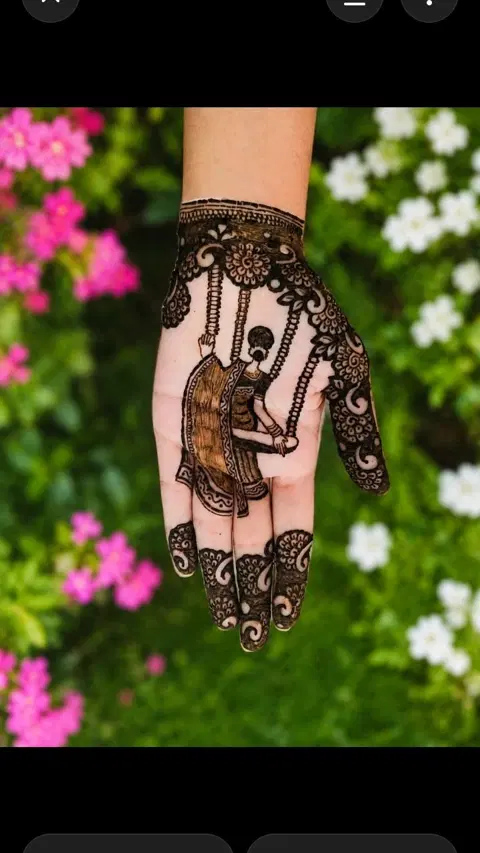 stylish circle mehndi design