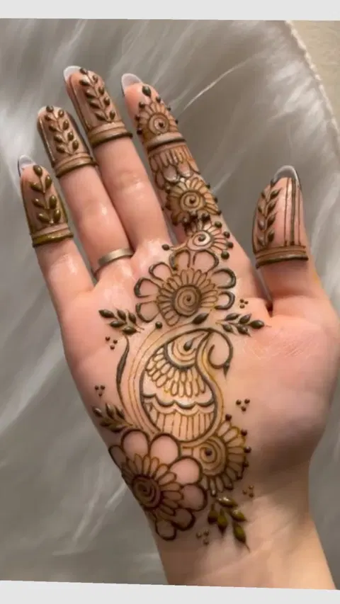 arabic simple bel finger mehndi design