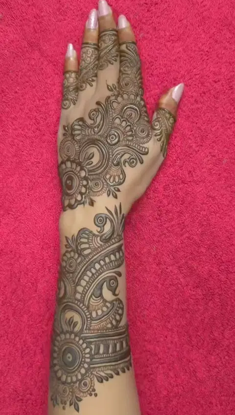 arabic simple front hand mehndi design