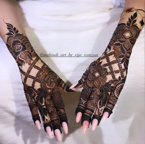 dubai royal back hand mehndi design