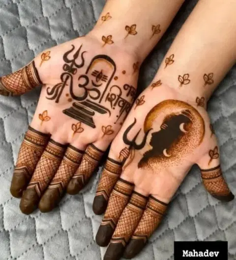 simple deity front hand mehndi design