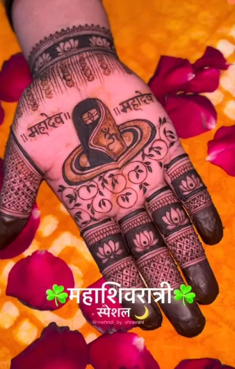 simple deity back hand mehndi design