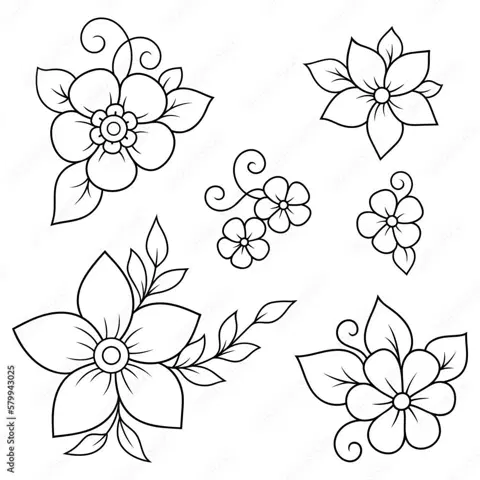 indian simple flower mehndi design