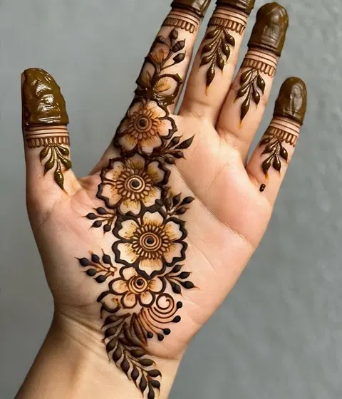 arabic simple bel finger mehndi design