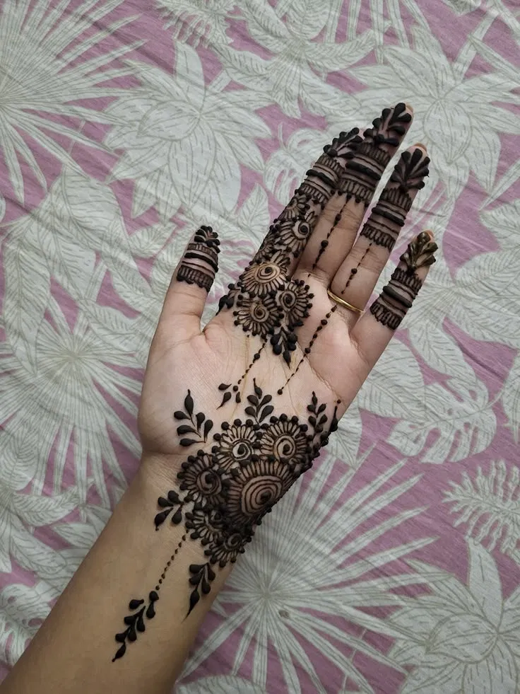 Aesthetic Arabic Front Hand Mehndi Design (14)