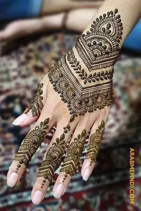 moroccan stylish deity arm mehndi design