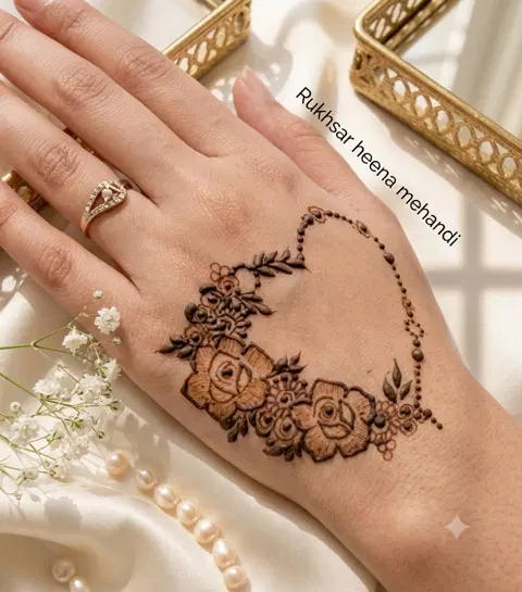 aesthetic arabic circle front hand mehndi design