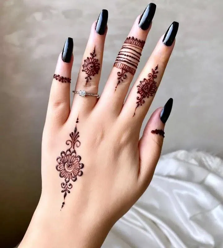Aesthetic Arabic Back Hand Mehndi Design with Jaal (16)