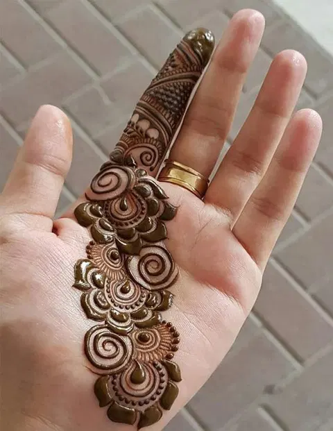 arabic stylish bel finger mehndi design
