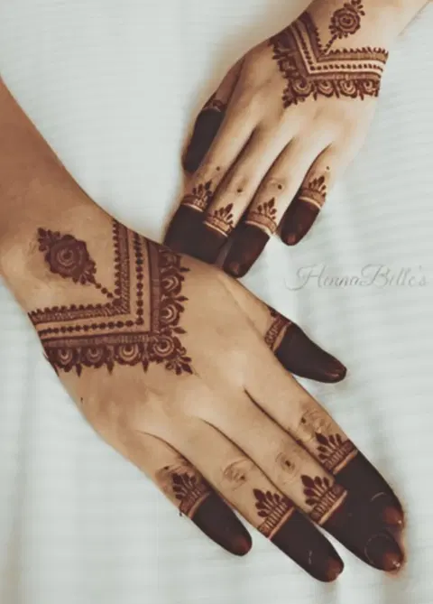 aesthetic arabic bel back hand mehndi design