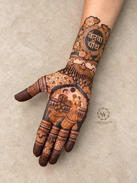 circle full hand mehndi design