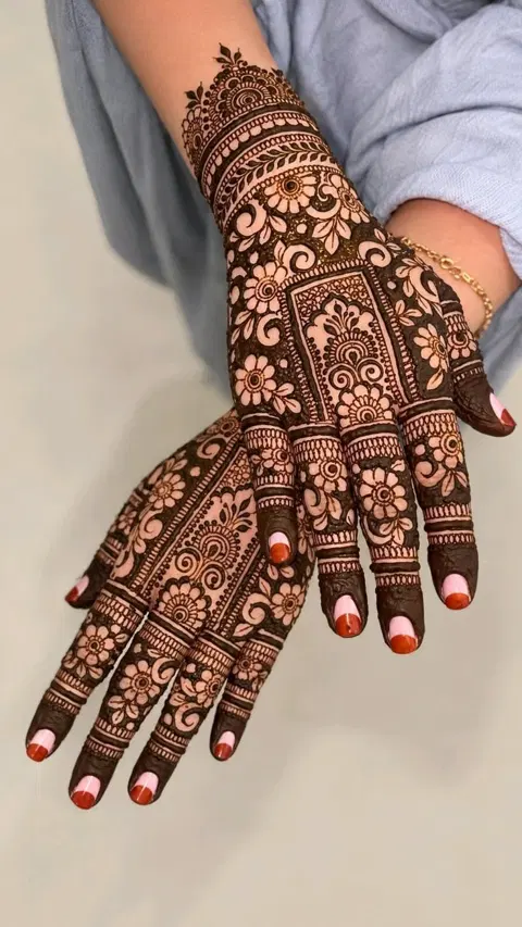 bridal simple arm mehndi design