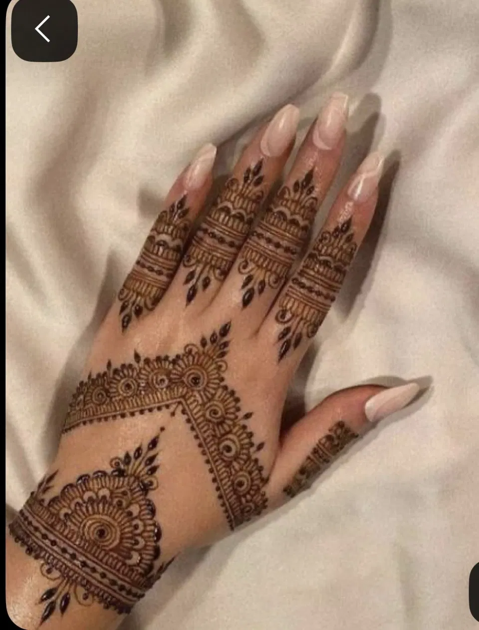 Aesthetic Bridal Back Hand Mehndi Design for Eid