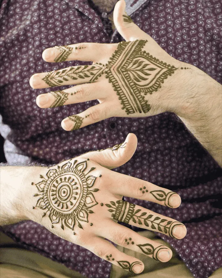 Back Hand Mehndi Design with Deity