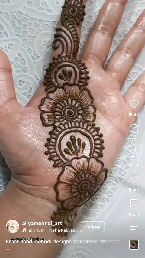 simple bel finger mehndi design