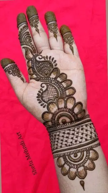 arabic simple bel finger mehndi design