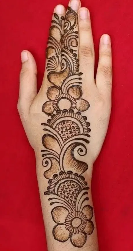 arabic simple bel back hand mehndi design