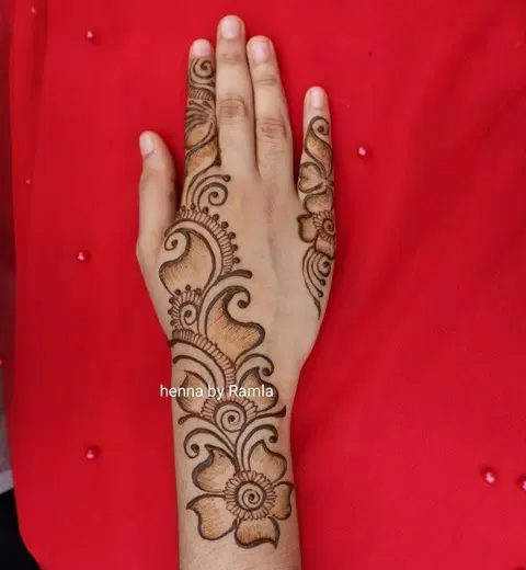 arabic simple bel back hand mehndi design