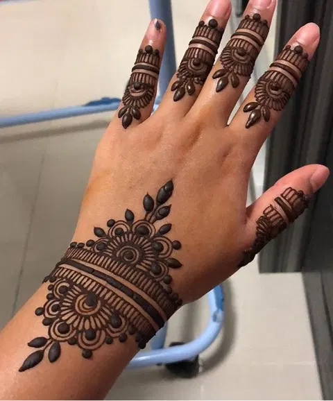 simple bel arm mehndi design