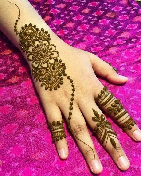 Arabic Simple Back Hand Mehndi Design (2)