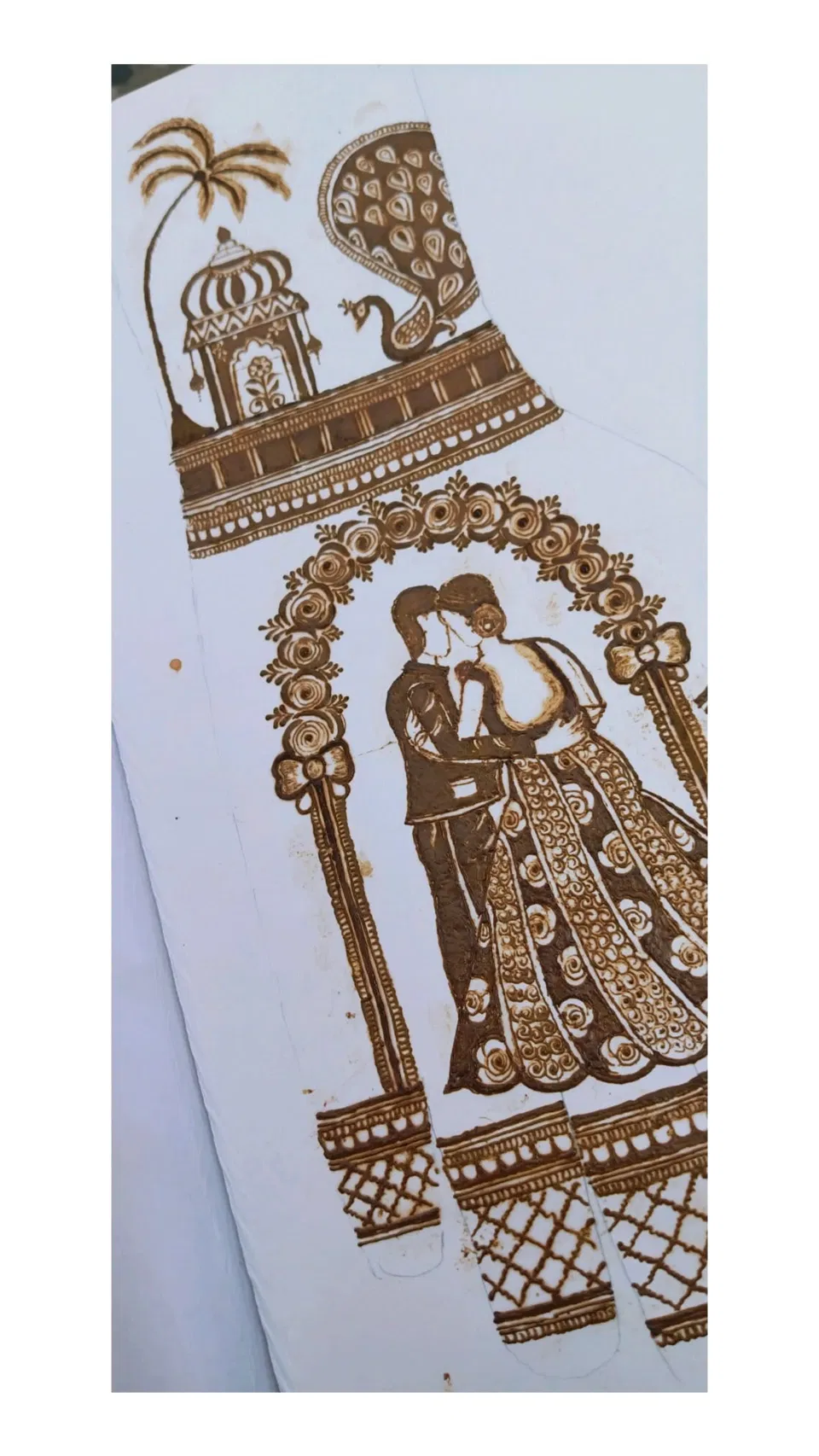 Bridal Royal Back Hand Mehndi Design with Deity and Figures (10)
