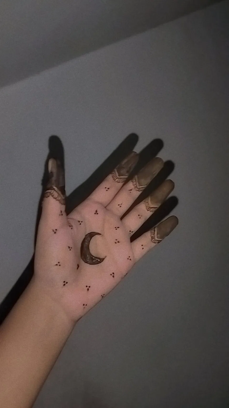 Aesthetic Simple Finger Mehndi Design with Moon (2)