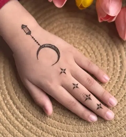 simple flower back hand mehndi design