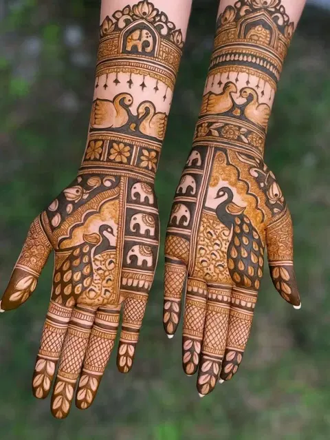 bridal indian figure full hand mehndi design