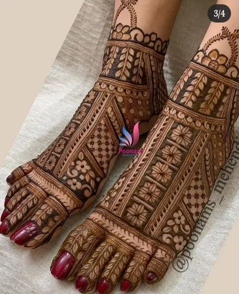 bridal indian figure back hand mehndi design