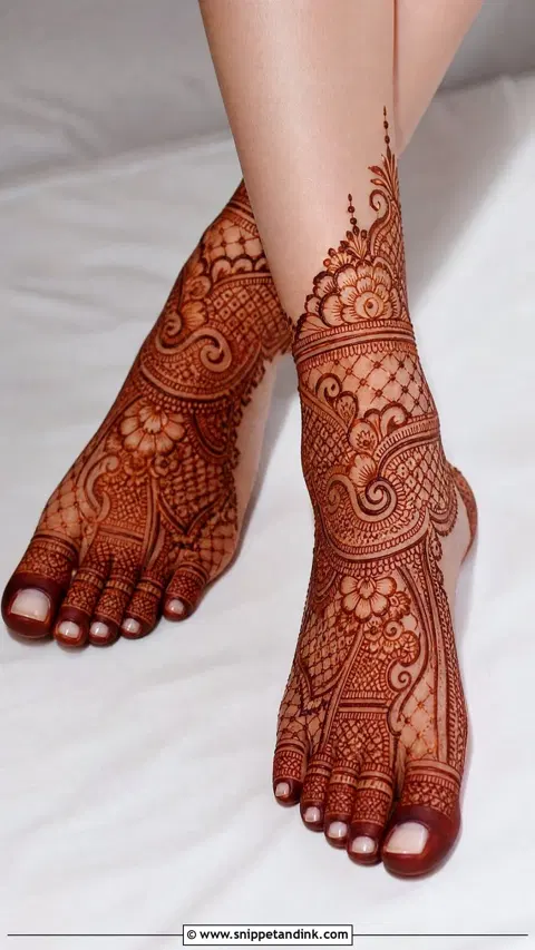 bridal figure foot mehndi design