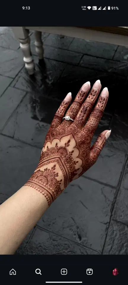 bridal royal back hand mehndi design