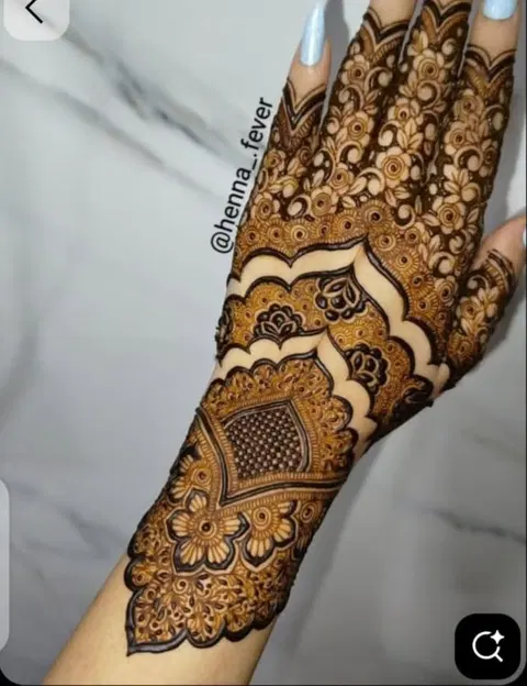 arabic bridal back hand mehndi design
