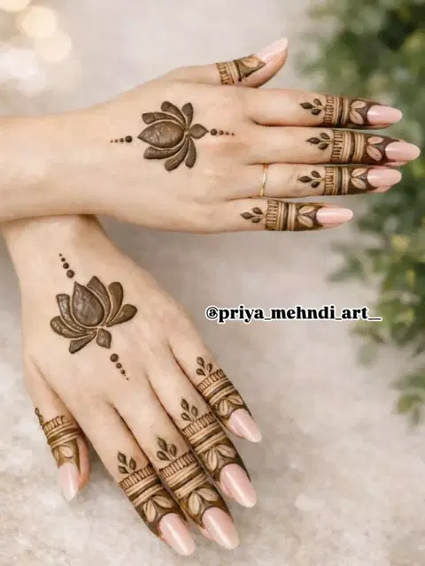 aesthetic simple flower back hand mehndi design