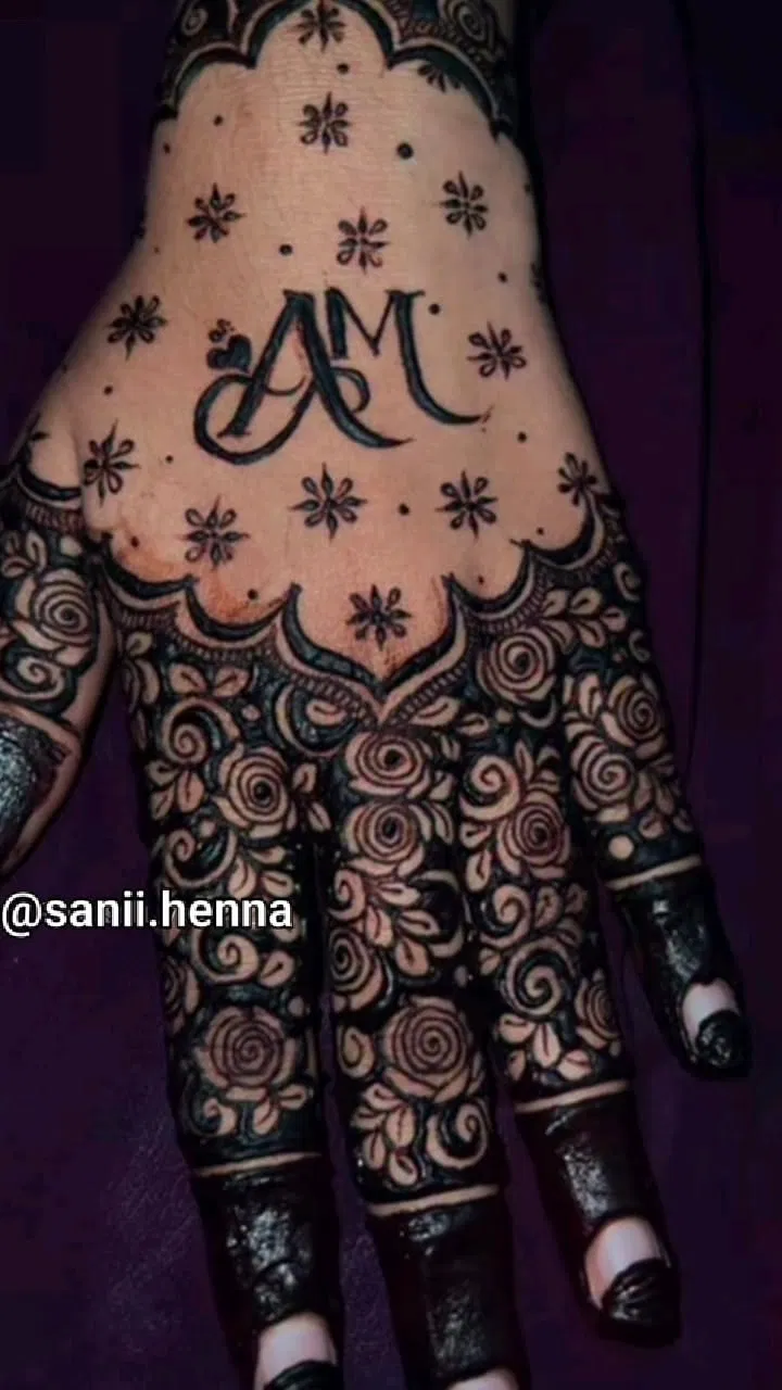 Aesthetic Simple Finger Mehndi Design with Hidden Name (2)
