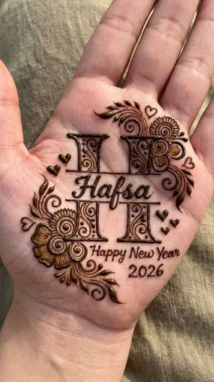 Simple Stylish Finger Mehndi Design with Hidden Name (5)
