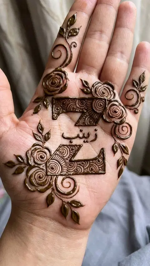 arabic simple name wrist mehndi design