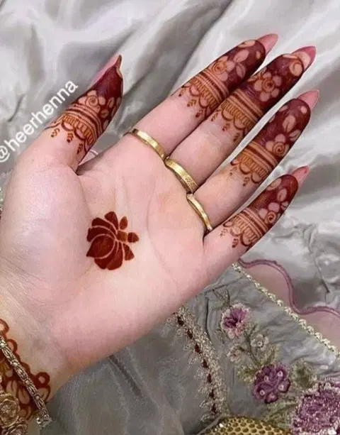 aesthetic minimal circle back hand mehndi design