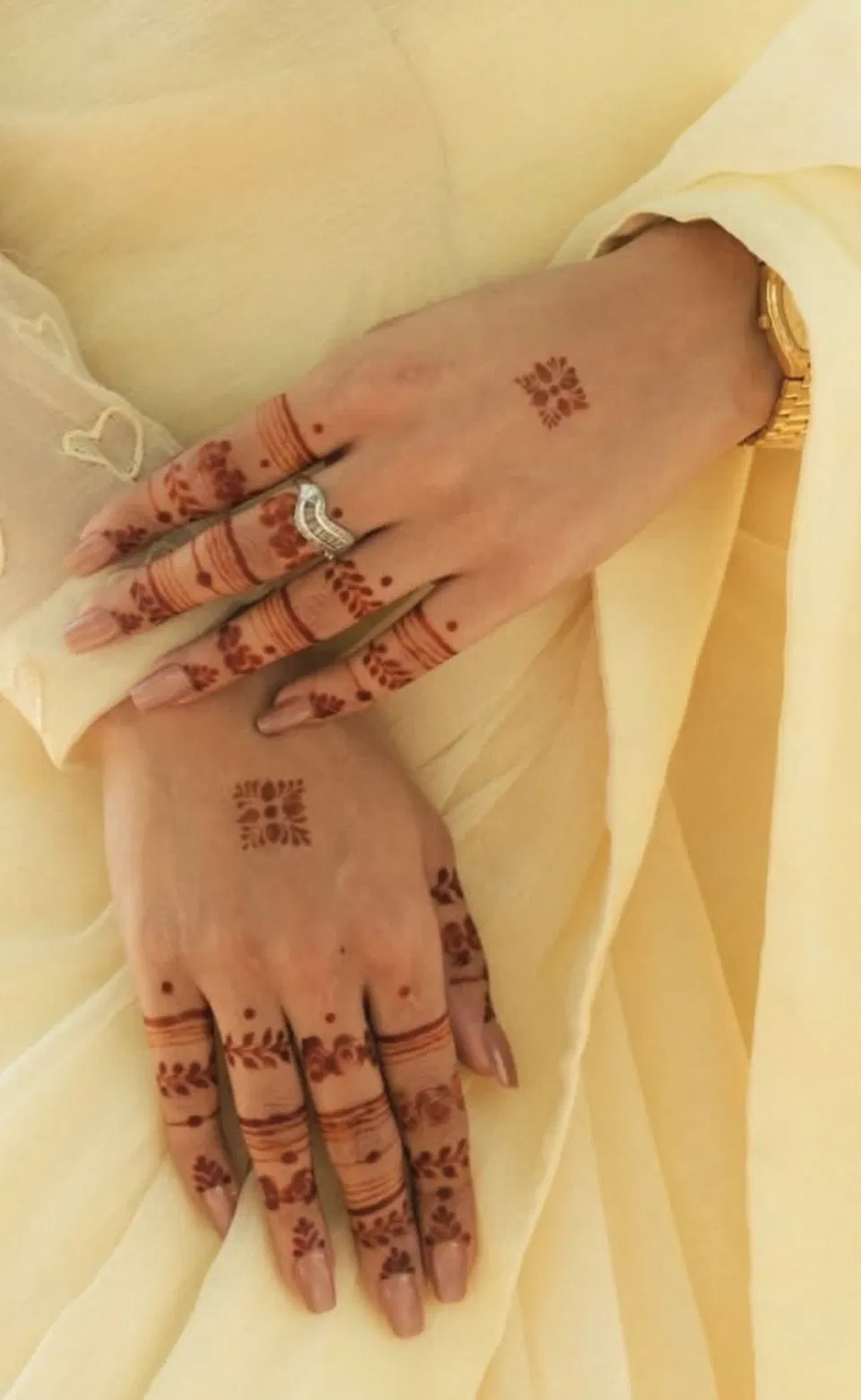 Aesthetic Indian Back Hand Mehndi Design for Engagement